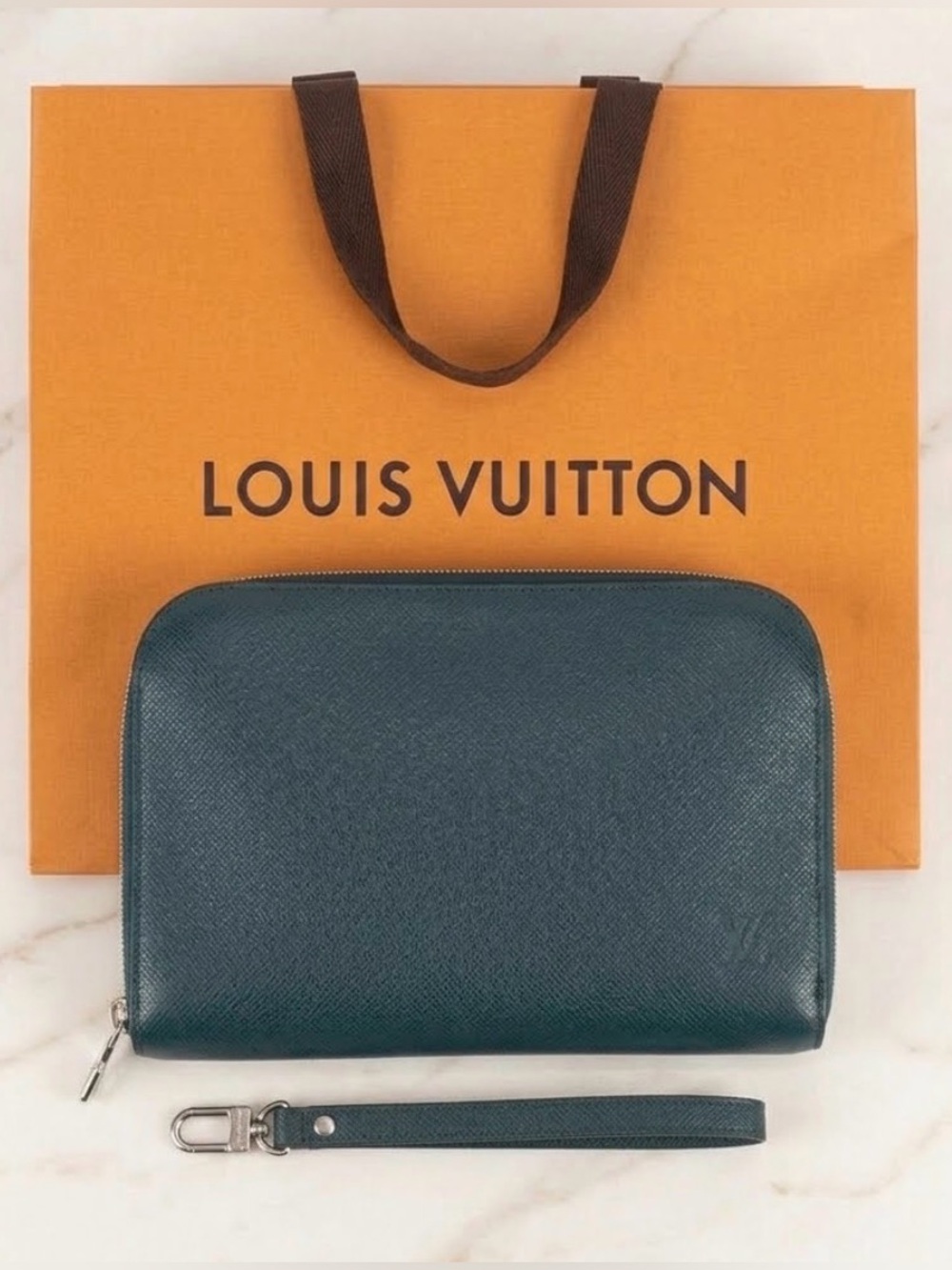 Louis Vuitton Black Epi Clutch, Wristlet, Wallet Super Versatile, Quiet Luxury